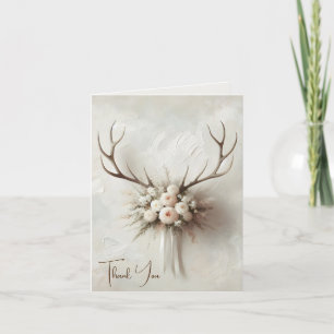 Wedding Deer Antlers Thank You Card