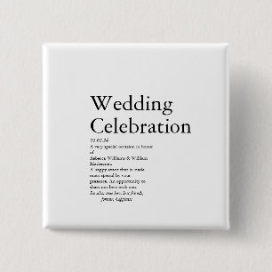 Wedding Definition party 15 Cm Square Badge