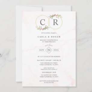 Wedding Delicate Romantic Flower Garland Pastel Invitation