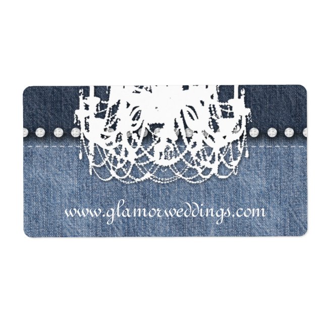 Wedding Denim Chandelier Label Jeans Jewellery (Front)