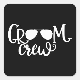 Wedding Design Groom Crew Square Sticker