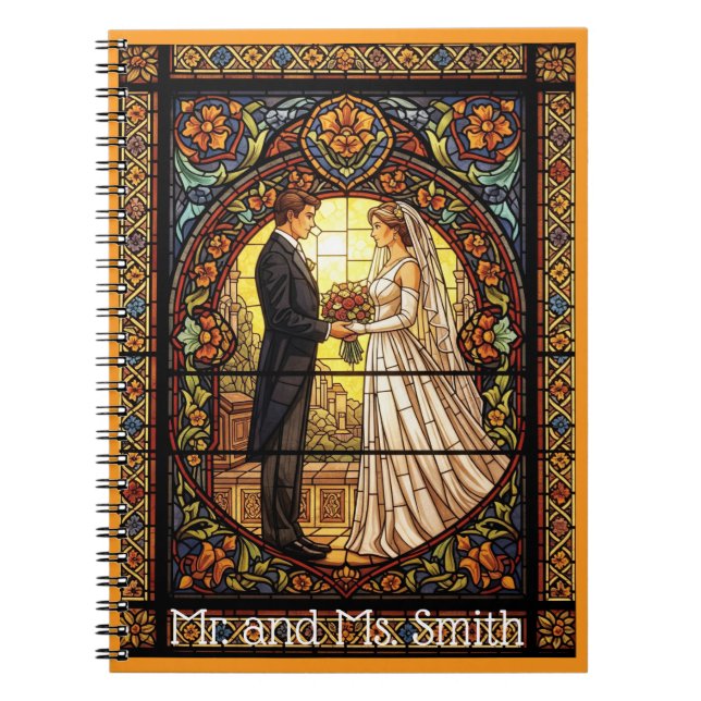 Wedding Design in Traditional Stained Glass Notebook (Front)