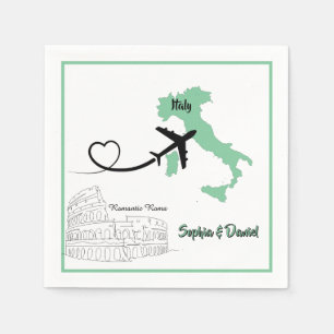 Wedding Destination Abroad - Rome, Italy Napkin