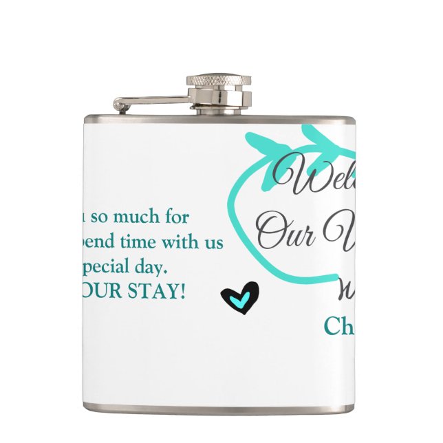 Wedding Destination celebration welcome travel  Hip Flask (Front)
