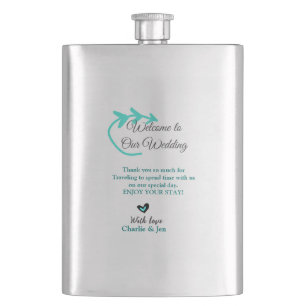 Wedding Destination celebration welcome travel Hip Flask