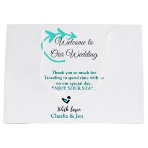 Wedding Destination celebration welcome travel Large Gift Bag