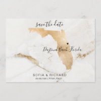 Wedding Destination Florida Map Removable Heart