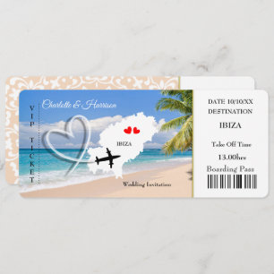 Wedding Destination Ibiza Ticket Invitation
