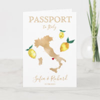 Wedding Destination Passport Gold Capri Italy 