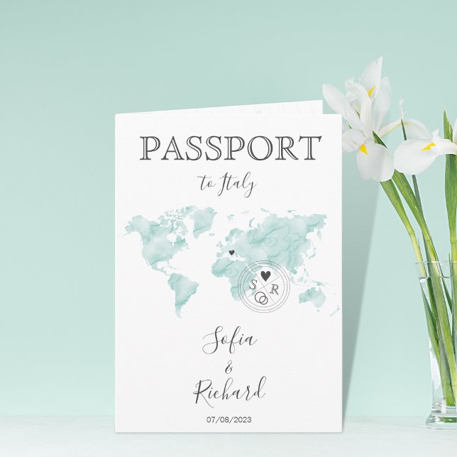 Wedding Destination Passport Gold World Map Invita Invitation (Creator Uploaded)