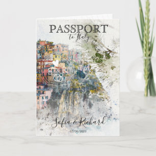 Wedding Destination Passport Italy Cinque Terre Invitation