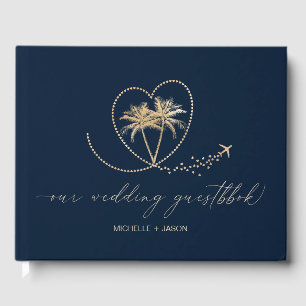 Wedding Destination Passport Palm Tree Thank You Guest Book