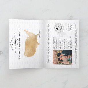 Wedding Destination Passport US Map Florida Invitation