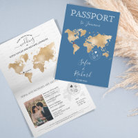 Wedding Destination Passport World Map JAMAICA Inv