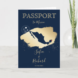 Wedding Destination Passport World Map Mexico Invitation