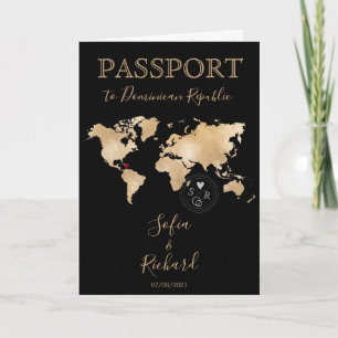 Wedding Destination Passport World Map Punta Cana Invitation
