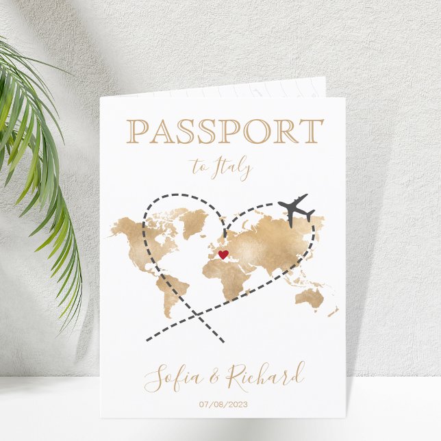 Wedding Destination Passport World Map QR Code Invitation (Creator Uploaded)
