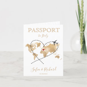 Wedding Destination Passport World Map QR Code Invitation