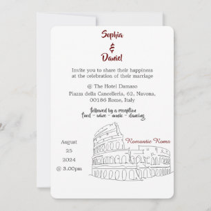 Wedding Destination - Rome, Italy Invitation