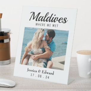 Wedding Destination Table Name Couple Travel Photo Pedestal Sign