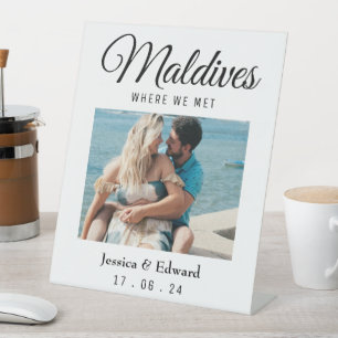 Wedding Destination Table Name Couple Travel Photo Pedestal Sign