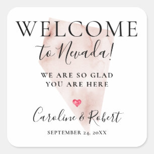 Wedding Destination Welcome Guests Favour Square Sticker