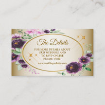 Wedding Detail Purple Pink Floral Green Golden