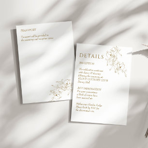 Wedding details botanical gold simple elegant  enclosure card