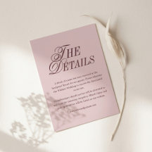 Wedding Details Card | Burgundy Mauve Regency