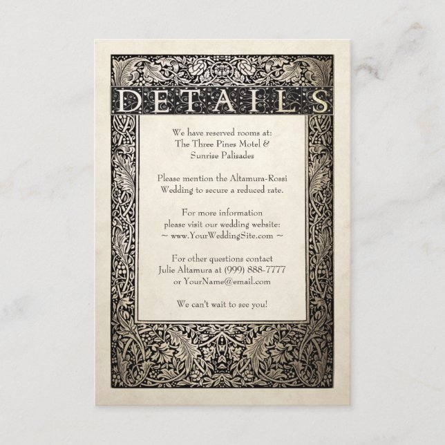 Wedding Details Card | Champagne Ivy Collection (Front)