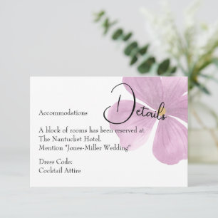 Wedding Details Card - Elegant Purple Floral Theme