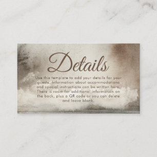 Wedding Details Card Ethereal Watercolor Neutral 
