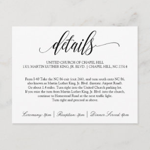 Wedding Details Card Luxe Calligraphy (Black)