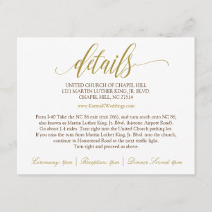 Wedding Details Card Luxe Calligraphy (Gold)