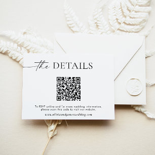 Wedding Details Card, QR Code Wedding Details Card