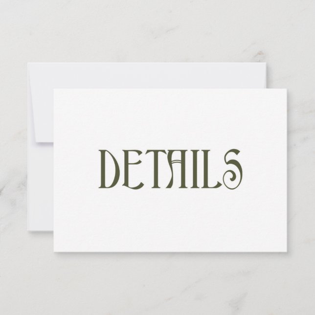 Wedding DETAILS Cards | Floral Art Nouveau (Front)