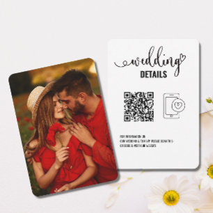 Wedding details   Elegant RSVP with QR Code Photo  Save The Date