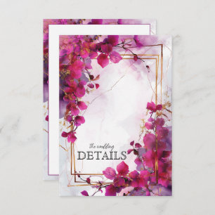 Wedding details Fuchsia Enchantment: Watercolor Enclosure Card