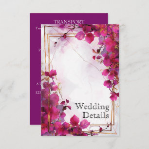 Wedding details Fuchsia Enchantment: Watercolor Enclosure Card