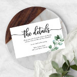 Wedding Details Greenery Calligraphy Enclosure Card<br><div class="desc">Wedding Details Greenery Calligraphy Enclosure Card</div>