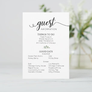 Wedding Details Guest Information Enclosure Card