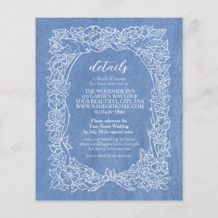 Wedding Details Light Blue Wildflower Bird Border Flyer