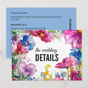 💍 Wedding Details Meadow Blooms Enclosure Card