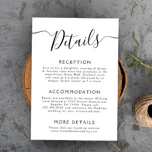Wedding Details Minimal Enclosure Card