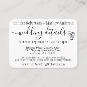 Wedding Details Minimalist Business Card