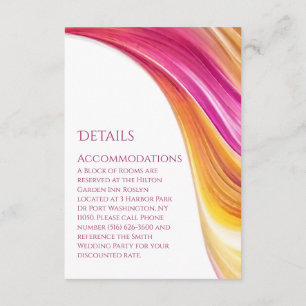 Wedding Details-Modern Pink Orange Yellow- Enclosure Card