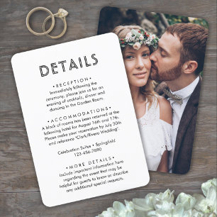 Wedding Details • Photo & Stylish Deco Typography Enclosure Card