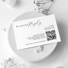 Wedding Details Qr Code Simple Black Minimal Chic