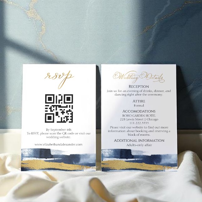 Wedding Details | RSVP | QR Code Enclosure Card (Creator Uploaded)