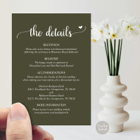 Wedding Details, Rustic Script Enclosure Card
